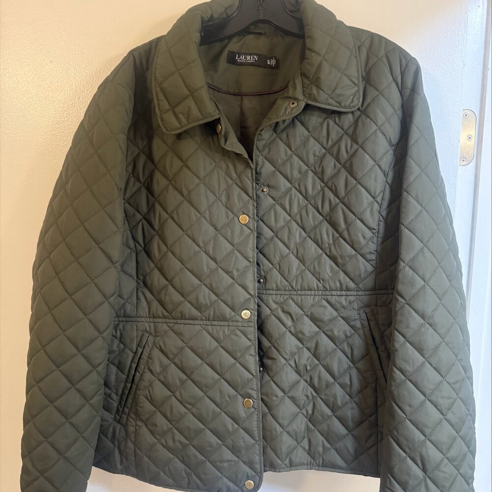 Ralph Lauren Army Green Moss Quilted Puffer Jacket NWT - all offers considered